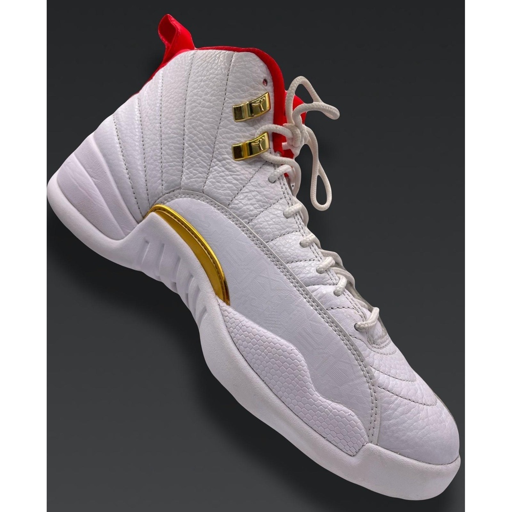 Size 9.5 - Air Jordan 12 Retro FIBA White University Red Gold